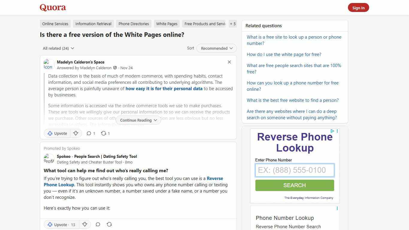 Is there a free version of the White Pages online? - Quora